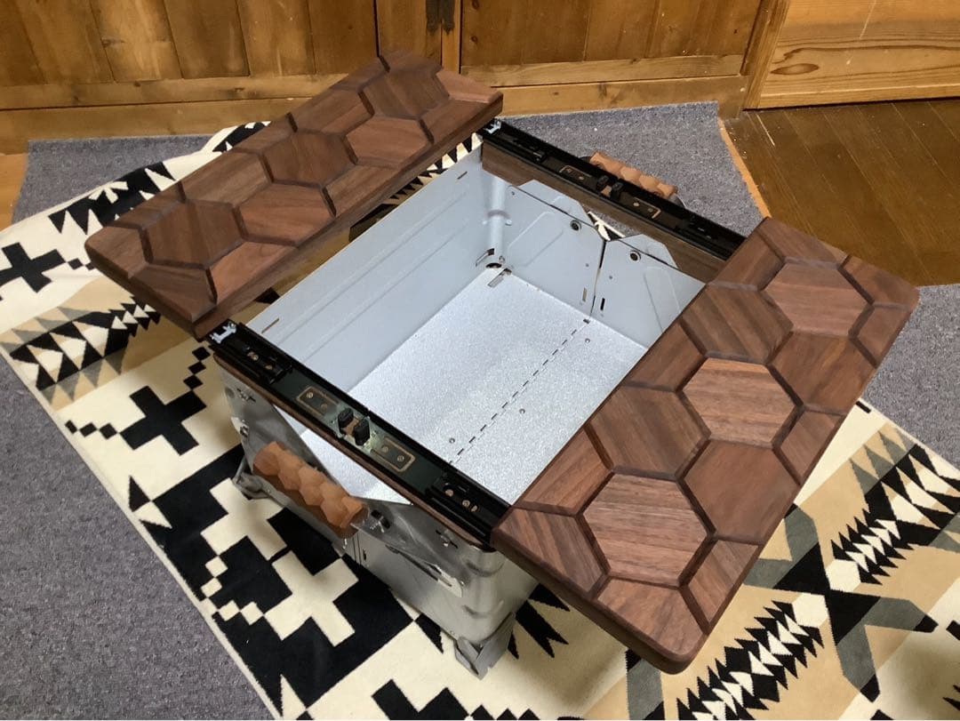 スノーピークシェルフコンテナ25サイズ スライド開口天板 ヘキサゴン柄108