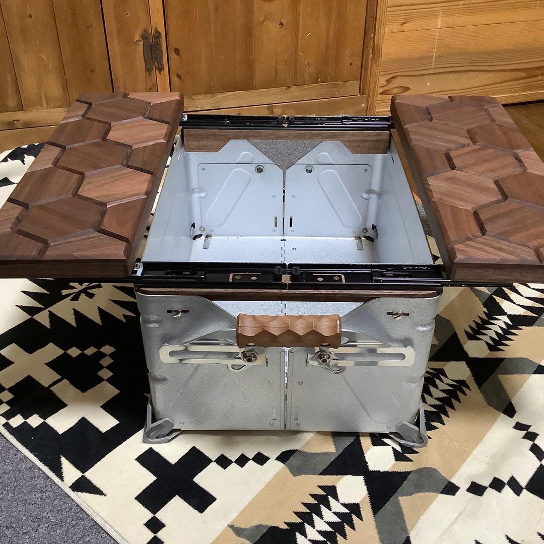 スノーピークシェルフコンテナ25サイズ スライド開口天板 ヘキサゴン柄108