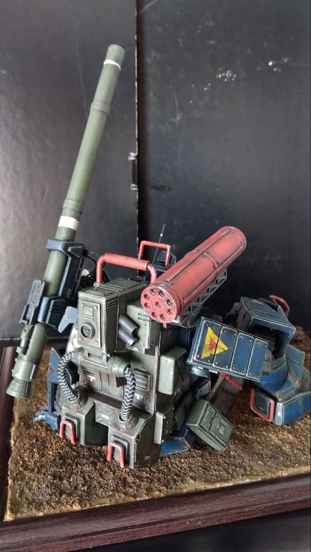 旧キットタカラ1/48ダグラム改造完成品 朽ちダグラムポーズ可能 ジオラマ付き