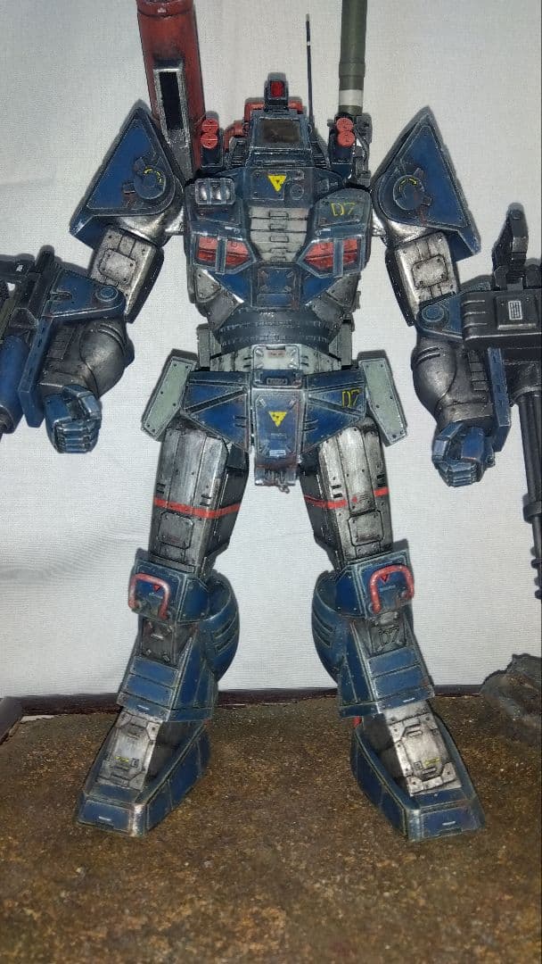 旧キットタカラ1/48ダグラム改造完成品 朽ちダグラムポーズ可能 ジオラマ付き