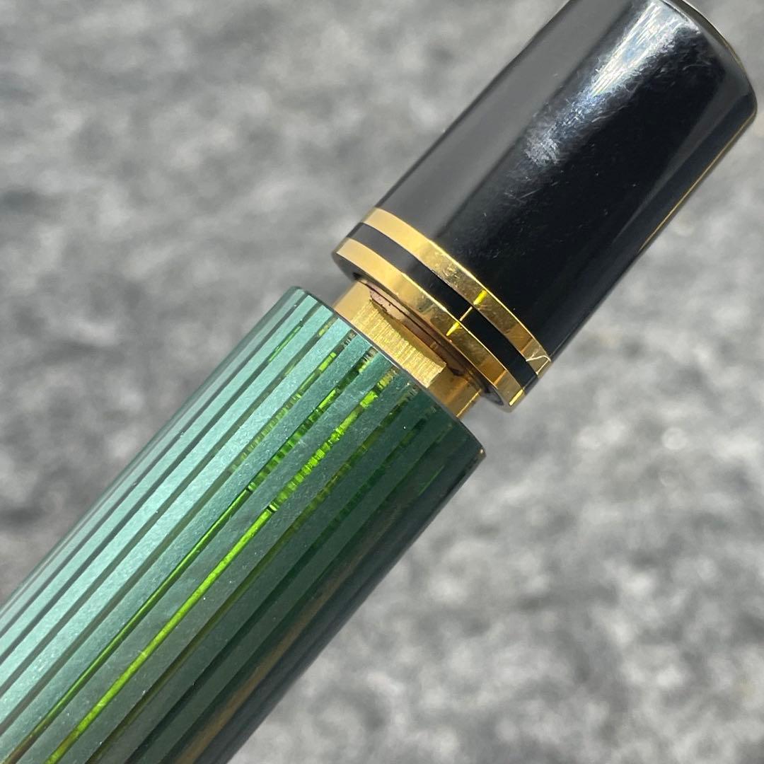 ★PE593□ペリカン スーベレーン M800 万年筆 緑縞 美品