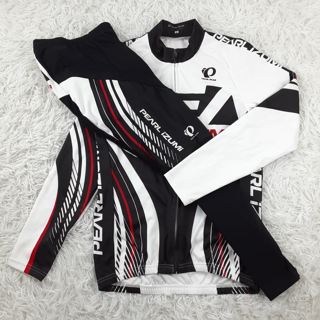 美品◎Pearl Izumi パールイズミ サイクリングウェアセットアップ 白黒