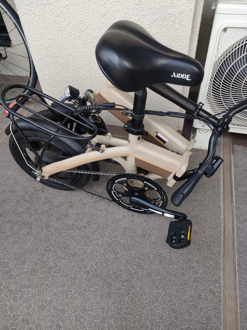 AiDDE：折畳み電動アシスト自転車_14インチ/後輪パンク/送料込/おまけ付