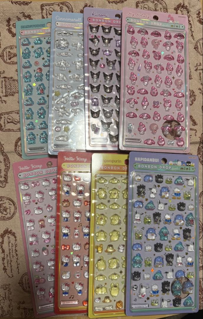 【正規品】サンリオmini ボンボンドロップシール 8種 コンプ