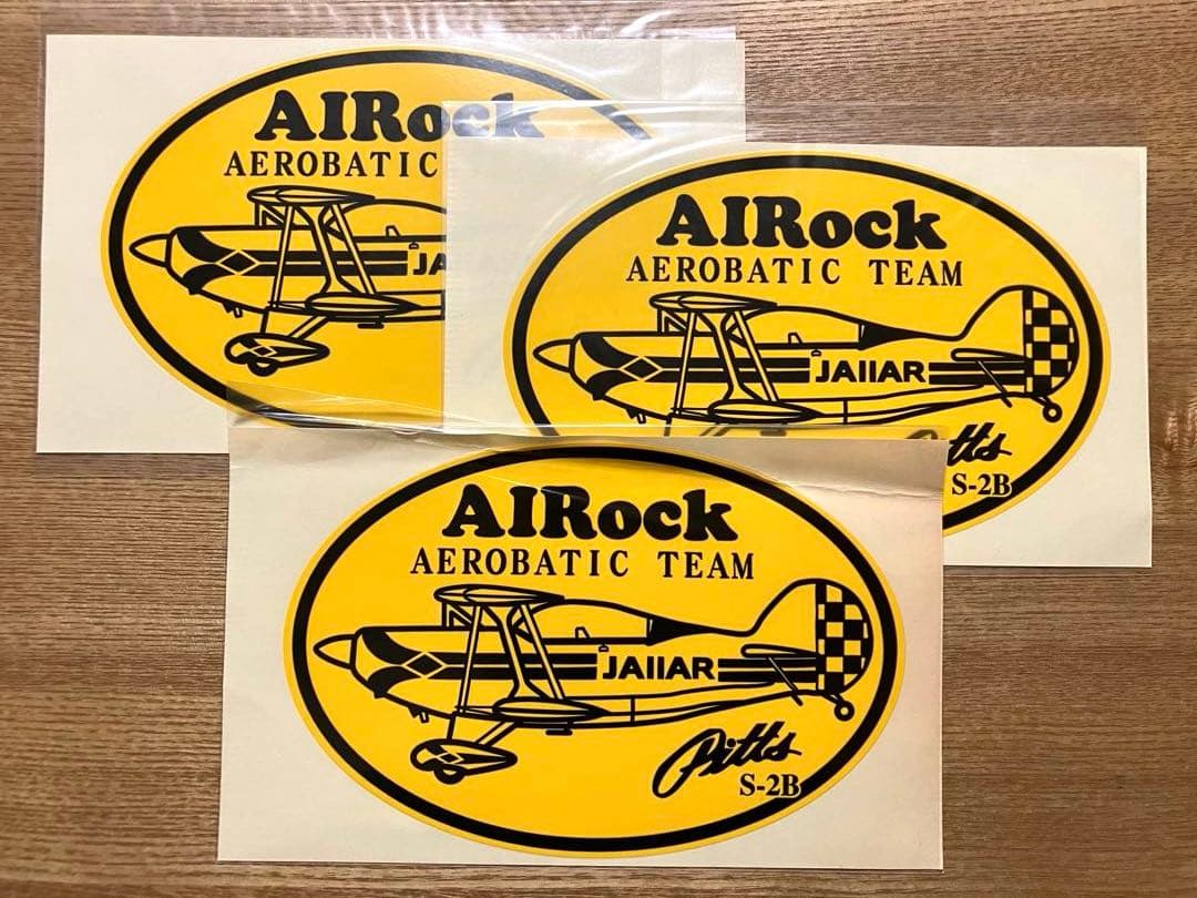110 曲技飛行チーム AIROCK ステッカー　丸　ロック岩崎　3枚