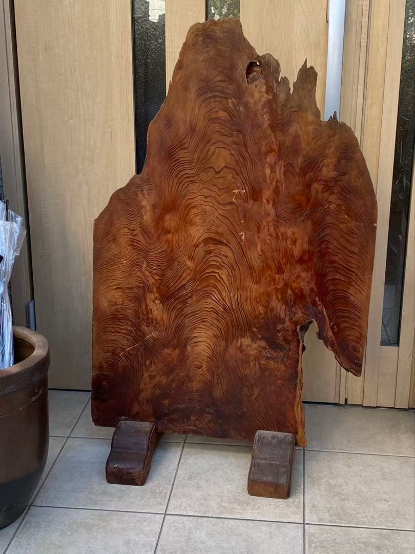 高級天然木衝立1枚板年代物高 104cmx64cmx3.5cm