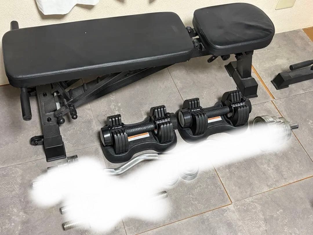 可変式11kg×2・ベンチ台・鏡　まとめ売り