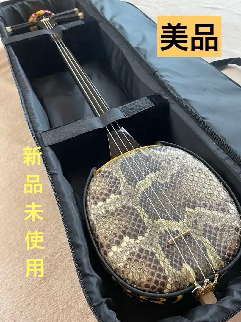 新品未使用　三線　ケース付き　付属品　三線本