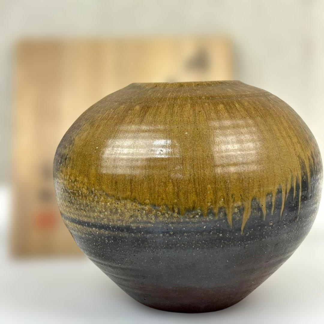 備前焼　末石高仙　代表作『春宵』　大壺　共箱入り