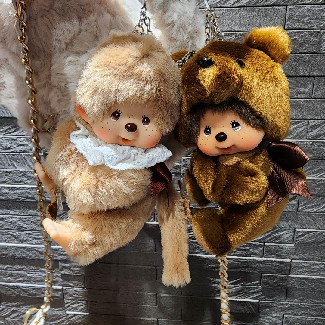 モンチッチバッグチャームキーチェーングローブホルダースウィートブラウン2点セット