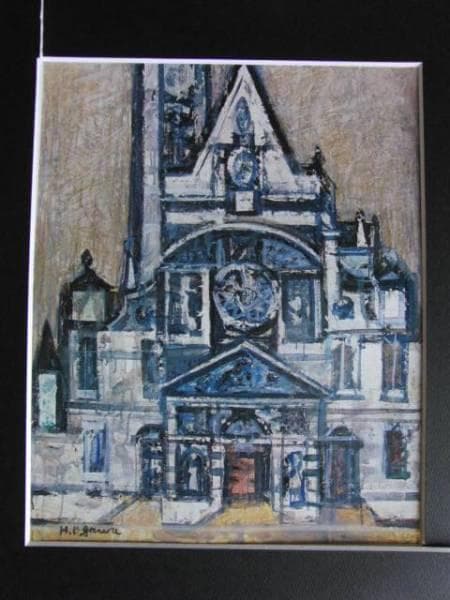 小川博史、サン・テチェンヌ・ドウモン、希少画集画、新品額装付