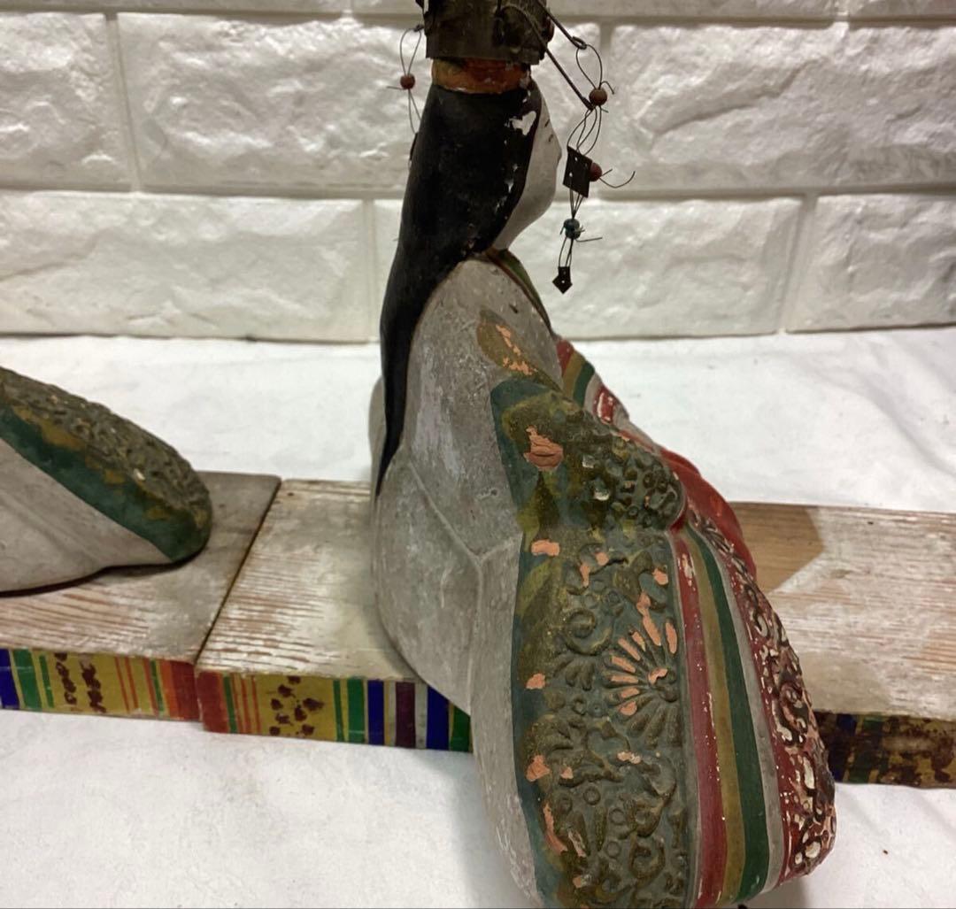 希少 土人形 雛人形 ひな人形 骨董 江戸時代? 大きさ 高さ23ｃｍ