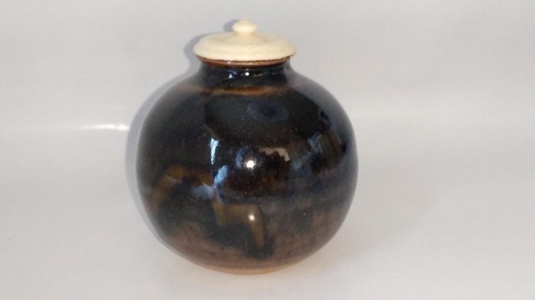 松本鉄山 松本鐵山 中興名物写 岩城文琳茶入 仕覆 浪花色白極緞子 共箱 新品