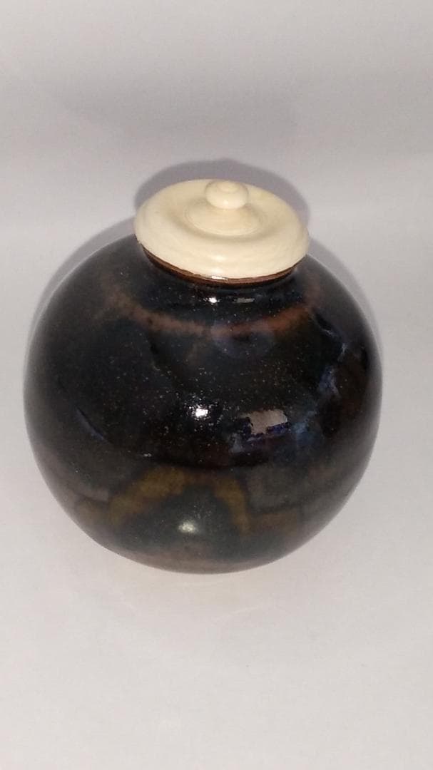 松本鉄山 松本鐵山 中興名物写 岩城文琳茶入 仕覆 浪花色白極緞子 共箱 新品