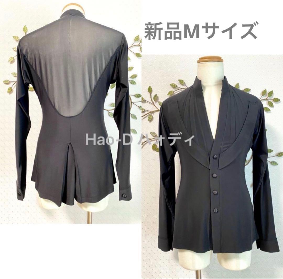 新品★社交ダンス★ラテン★メンズ★シャツ★メッシュ★ジャケット風★切替★M