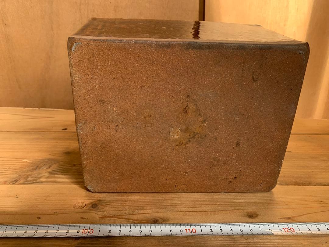 会津本郷焼　時代物ニシン鉢鰊　耳付大型　民芸民藝陶器アンティーク保存食容器骨董品