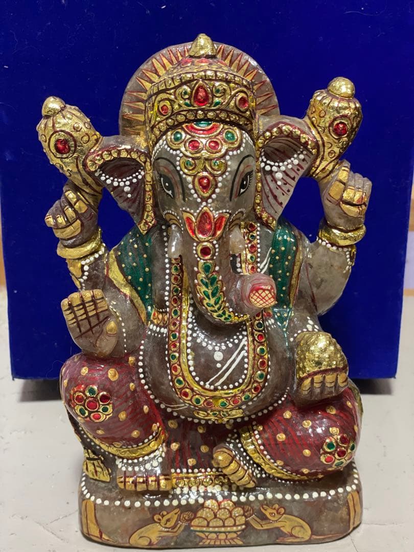 ガネーシャ　特大　希少　置物　ラブラドライト