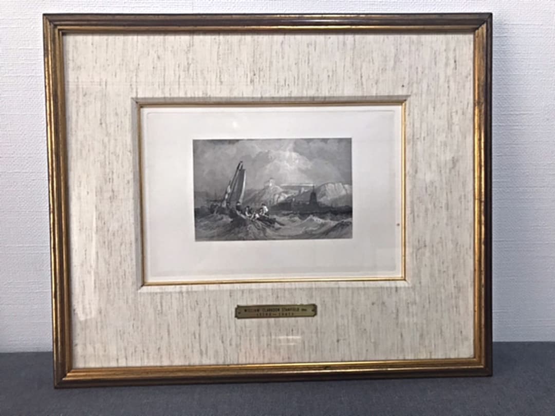 美術品　絵画　銅版画　海洋画　1834年　船　帆船　スティールエングレーヴィング