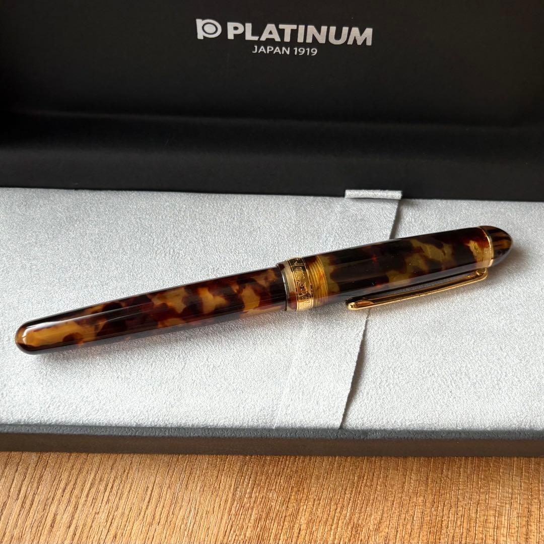 [ぱおお]プラチナ万年筆 センチュリー 3776 セルロイド べっこう