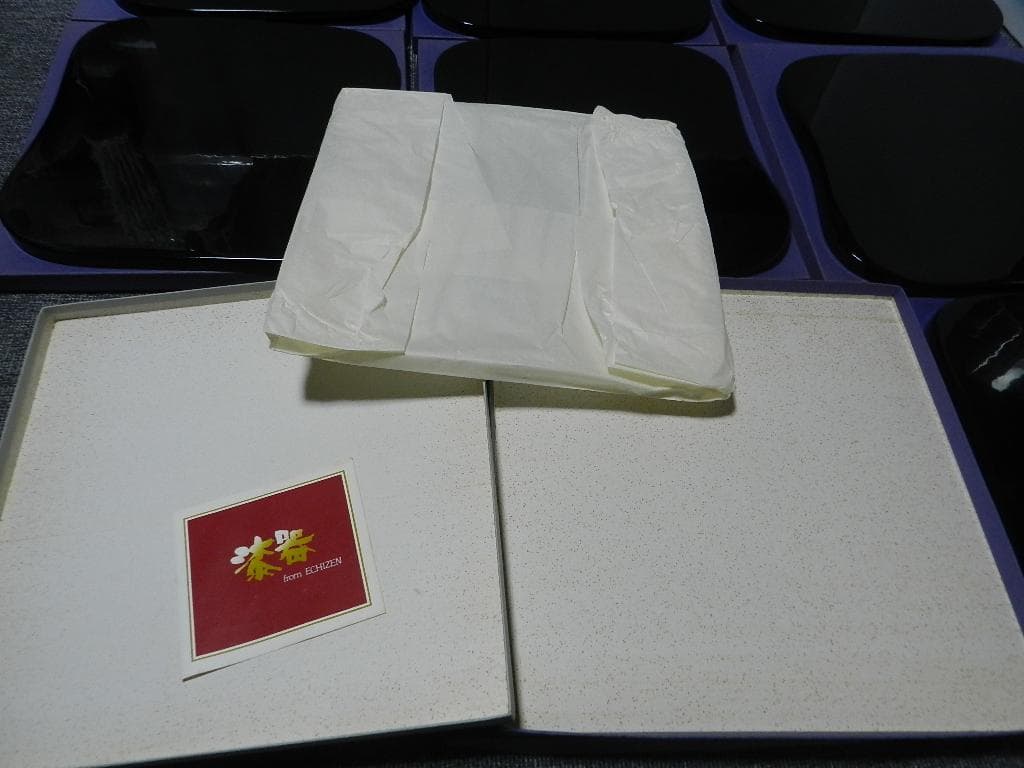 越前塗　縁金　瓢型会席膳　天然木　黒漆器 膳 9枚セット　茶道具