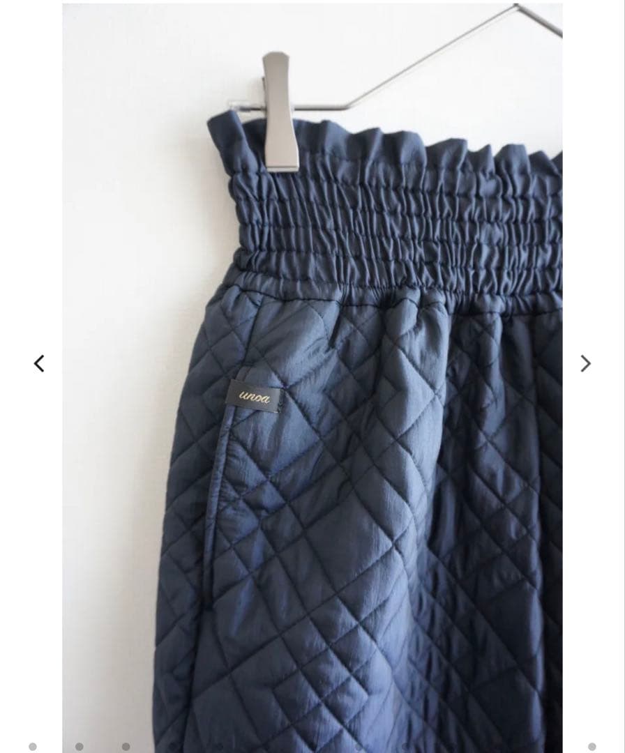 新品 お得 unoa ウノア パンツ ナイトブルー size M Quilted