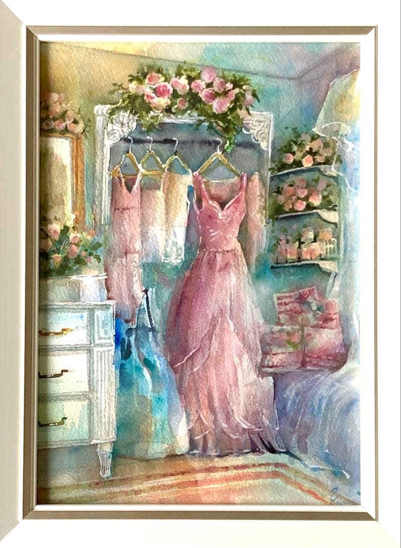 水彩画 原画 本日のドレス