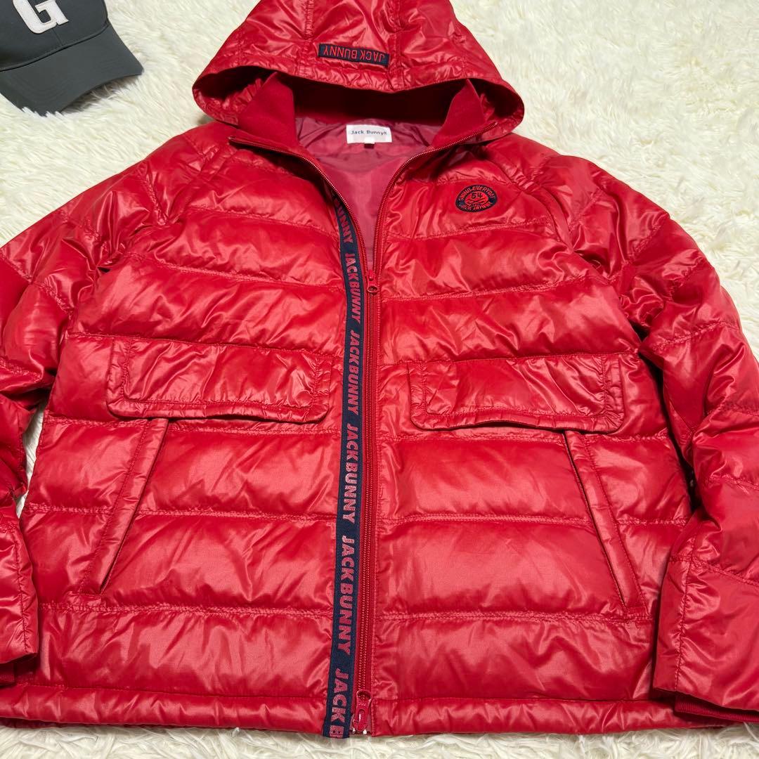 【ジャックバニー】美品 ダウンジャケット レッド 4サイズ メンズ 4way