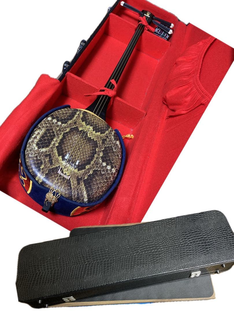 三味線 沖縄 楽譜付 合皮 クロコダイルケース付 楽器 ケース