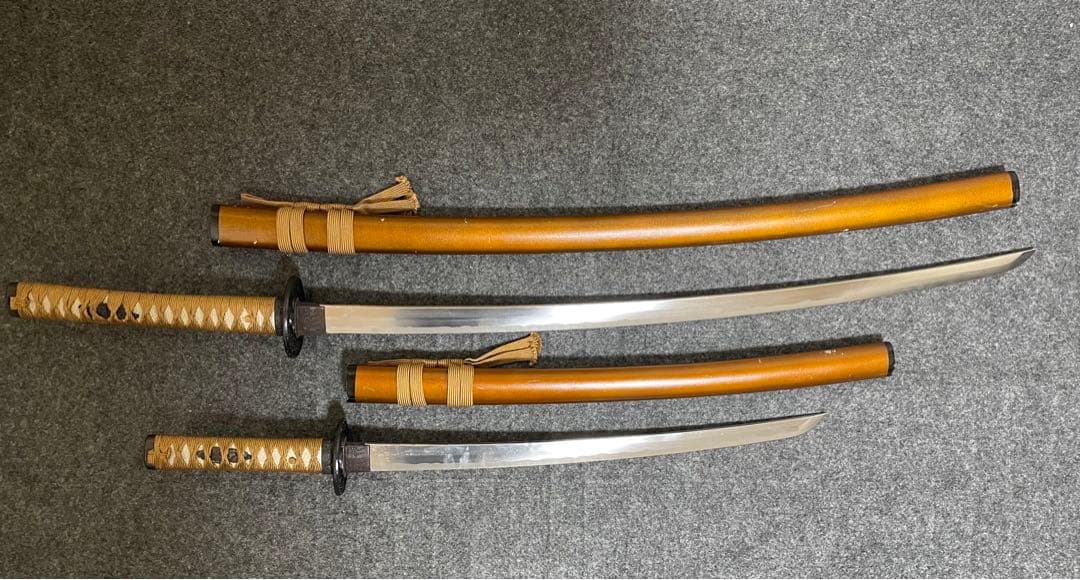 模造刀 2本セット 刀 刀剣 太刀 脇差 アンティーク （004）