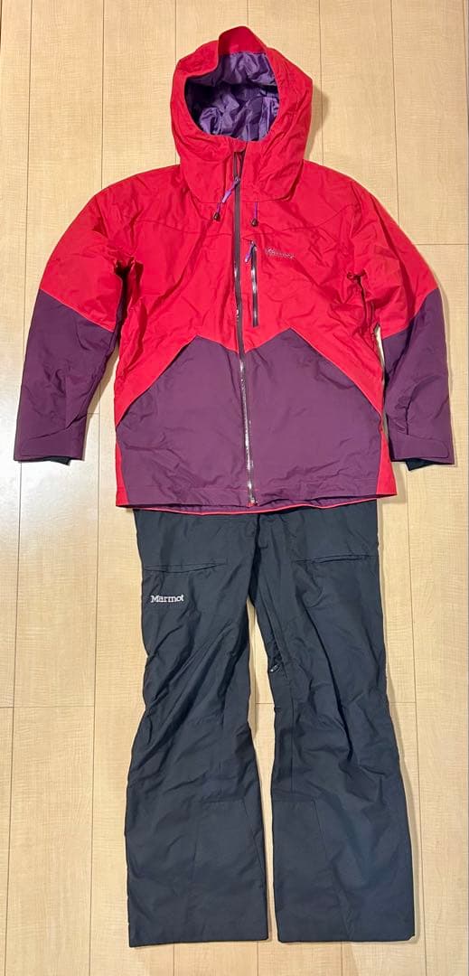 【美品】Marmot マーモット スキーウェア 上下セット メンズ Lサイズ