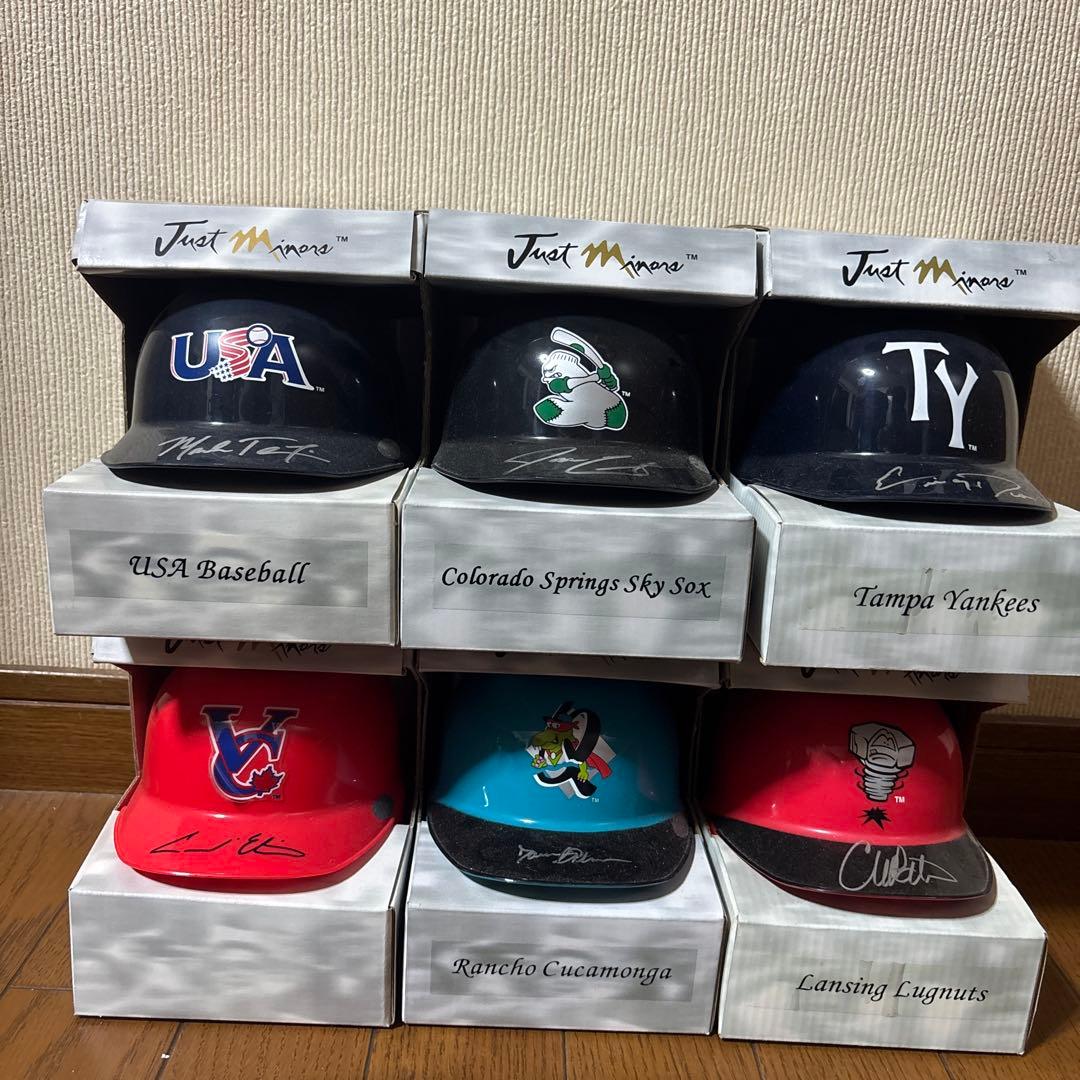 MLB ミニヘルメット サイン入り Just Minors 6個セット