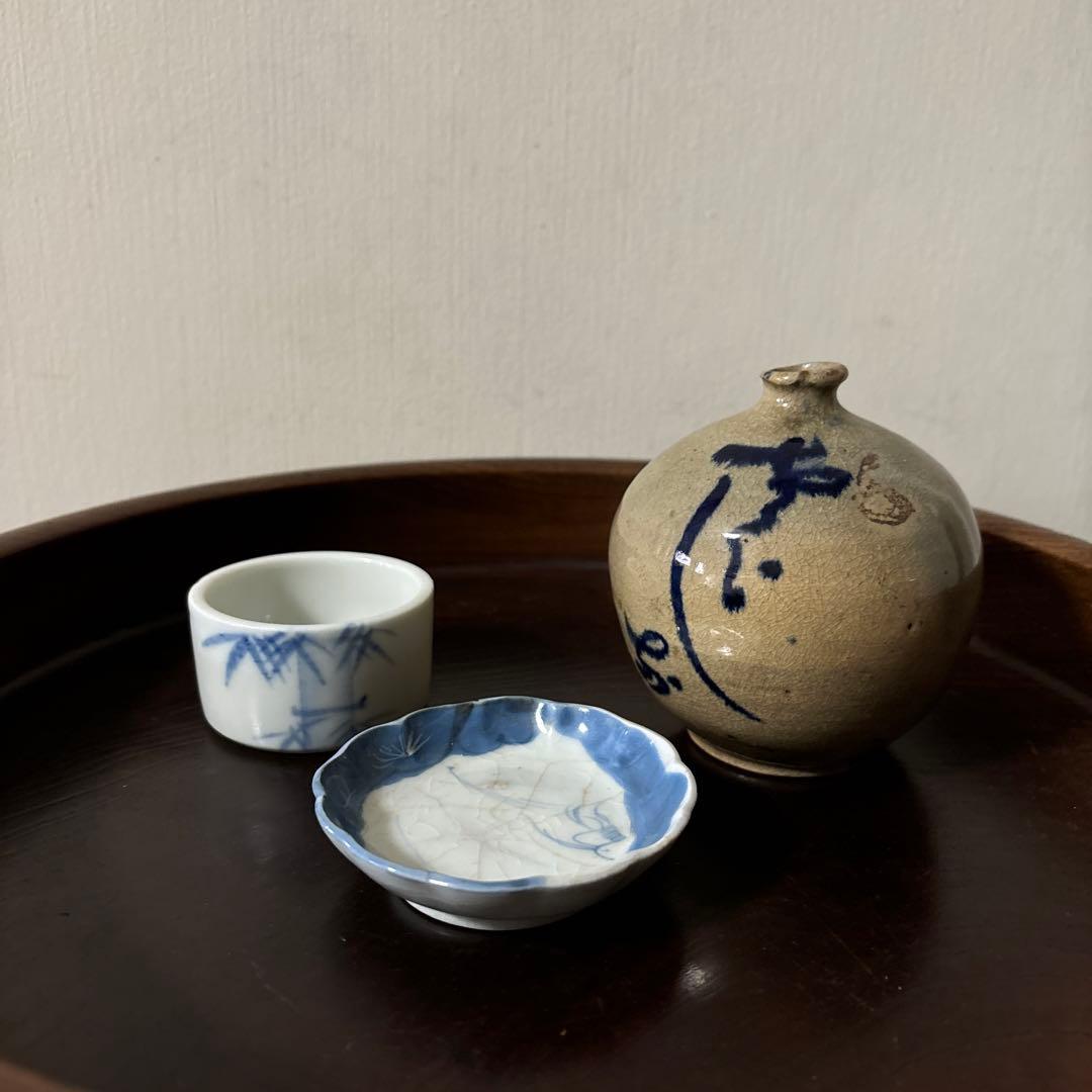 古瀬戸　丹波油壷　古伊万里　江戸時代 小壺 花器 民藝 検:白洲正子李朝