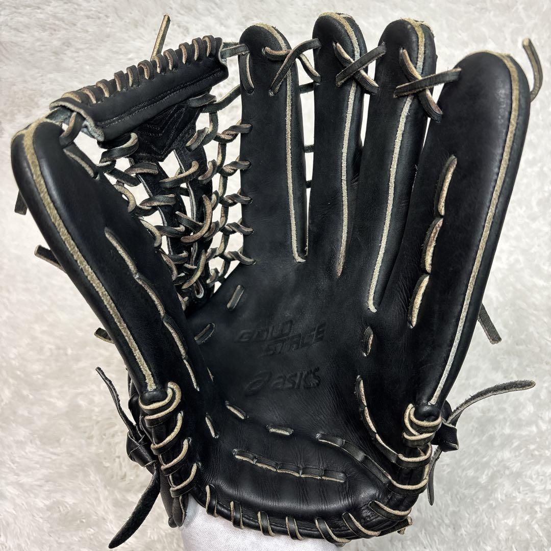アシックス ゴールドステージ 軟式グローブ　一般用　外野手　ブラック