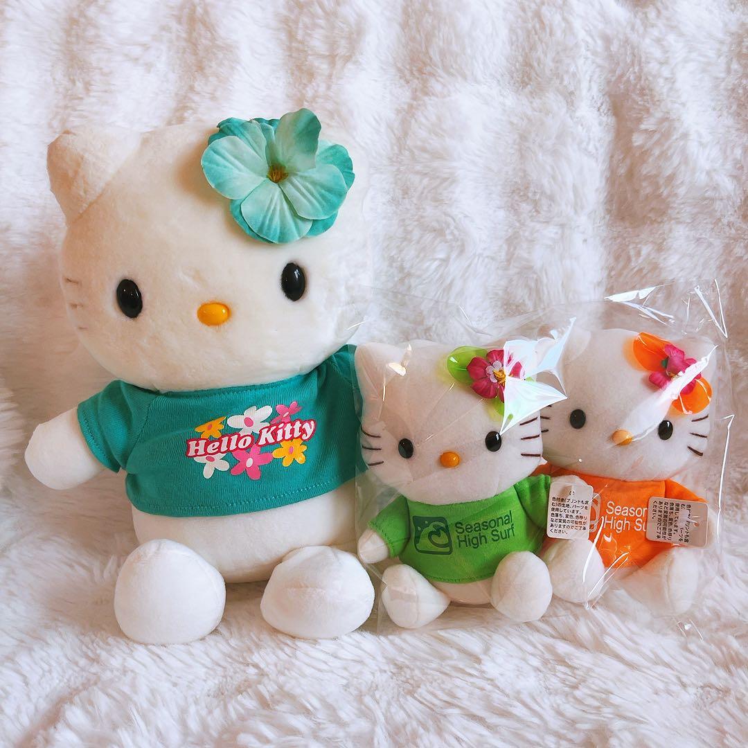 希少レア　ハローキティ　ぬいぐるみ　ハイビスカス　サマー　サーフ　平成レトロ