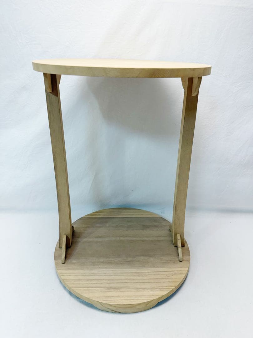 ほぼ未使用 茶道具 弘斎作 利休好写し 桐 丸卓 組み立式 元箱