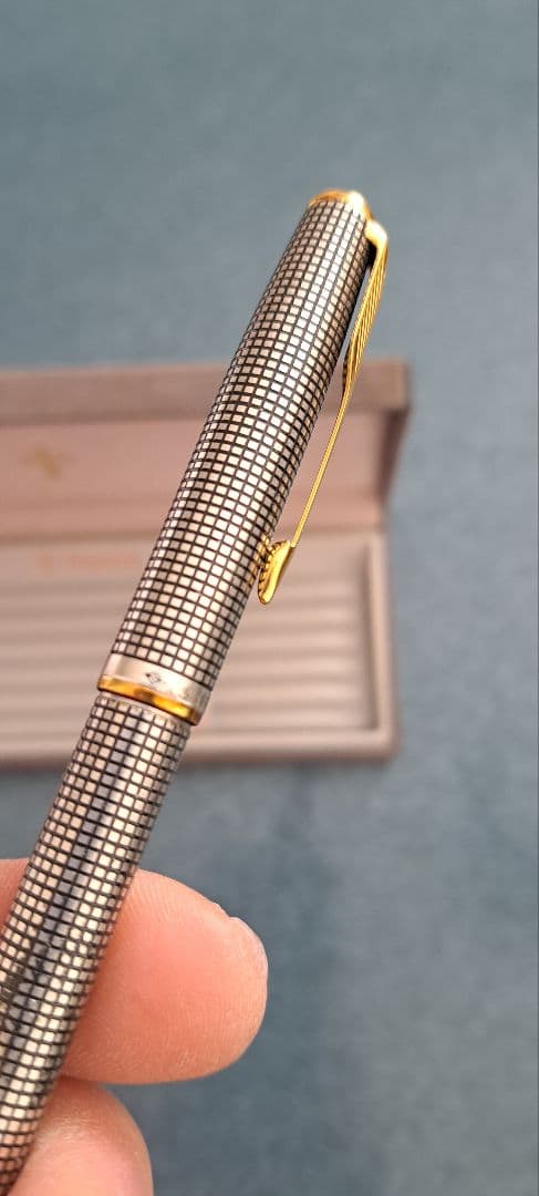 パーカー　ソネットアンティーク　シルバー ボールペン ケース 80's90's