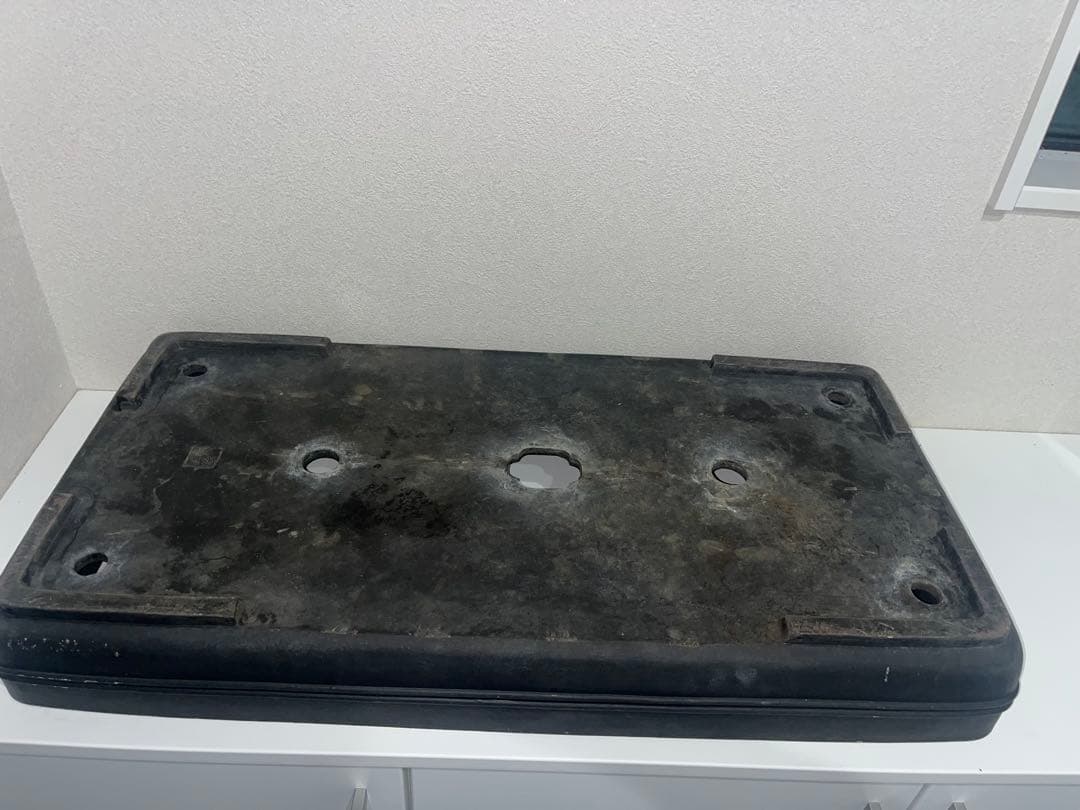 希少色　超特大鉢　中国宜興　黒泥中帯切足長方鉢　落款　盆栽鉢