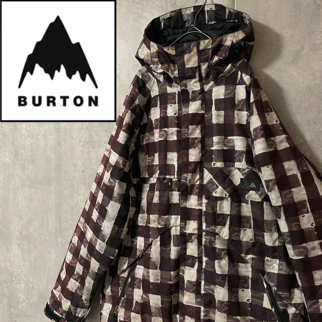 Burtonバートンスキーウェアスノーボードジャケットパーカーフード付チェック柄