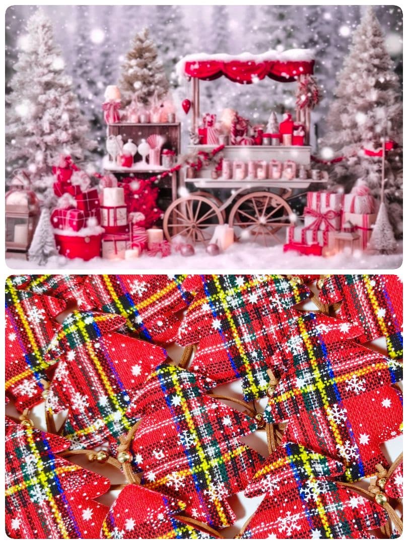 業務用トリミングチョーカー　クリスマスツリー　85個　ペットサロン　雪