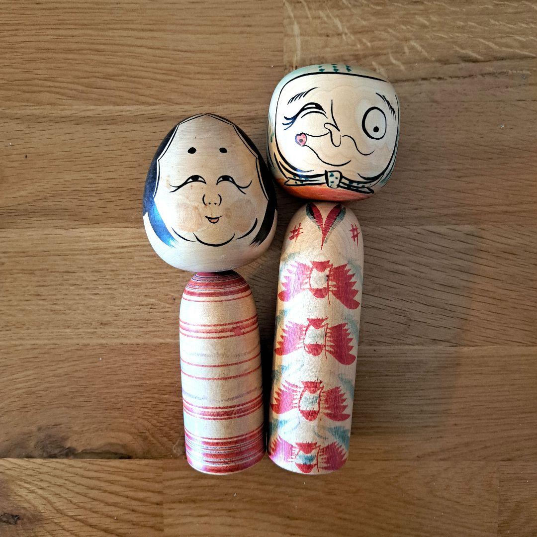 こけし　おかめさん　ひょっとこ　憲雄　２体セット　夫婦　伝統工芸品　遠刈田温泉