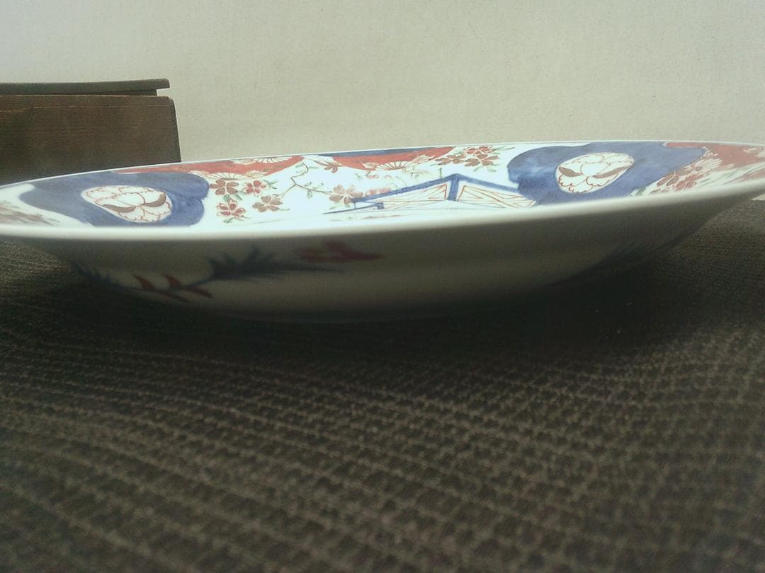 【 花籠手色絵皿　観賞　骨董・ｋ35・伊万里 】陶磁器 鉢　丼　インテリア　収集