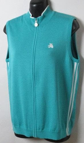 新品 ダックス/DAKS GOLF　フルジッップニットベスト/M/ミントグリーン