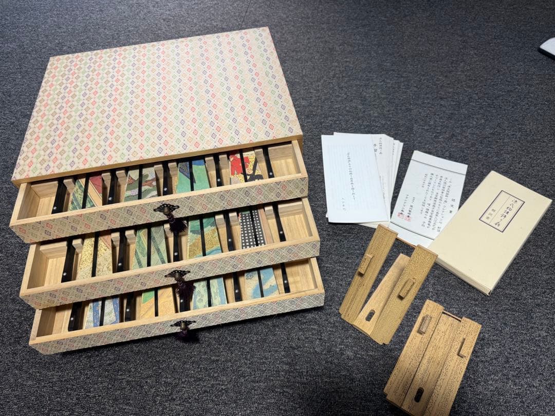 【 源氏物語飾り扇 】フランクリン画廊 解説書付き 27本 源氏物語 扇