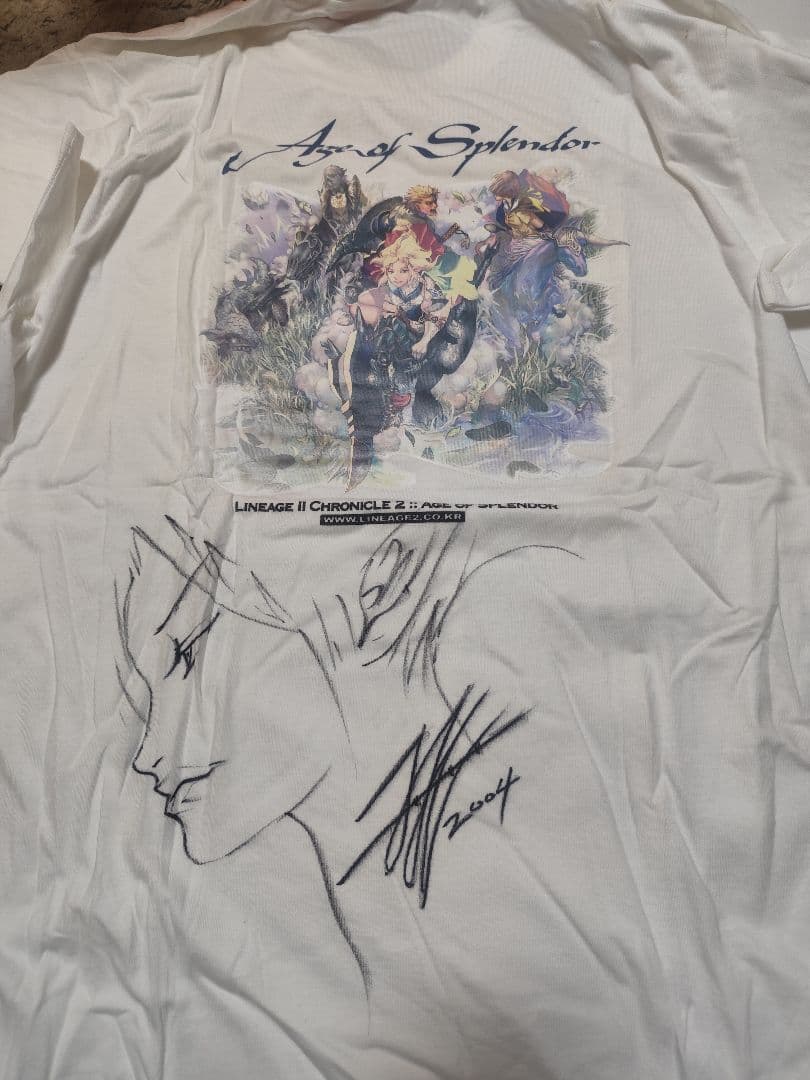 リネージュ2 イラストレーター　直筆イラストとサイン　ジョンジュノ　2004年