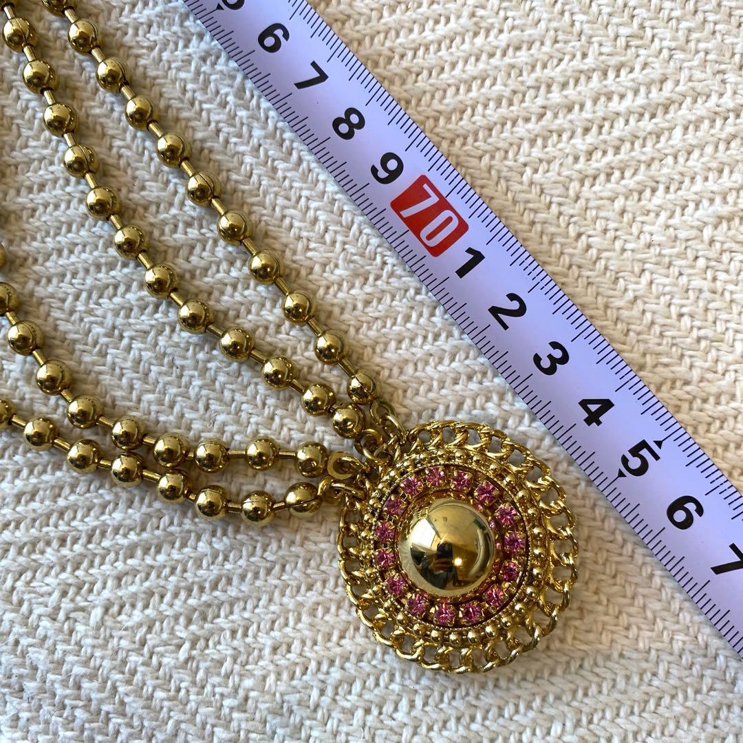 80s vintage オリエンタル ピンク 3連ボールチェーンアラビックベルト