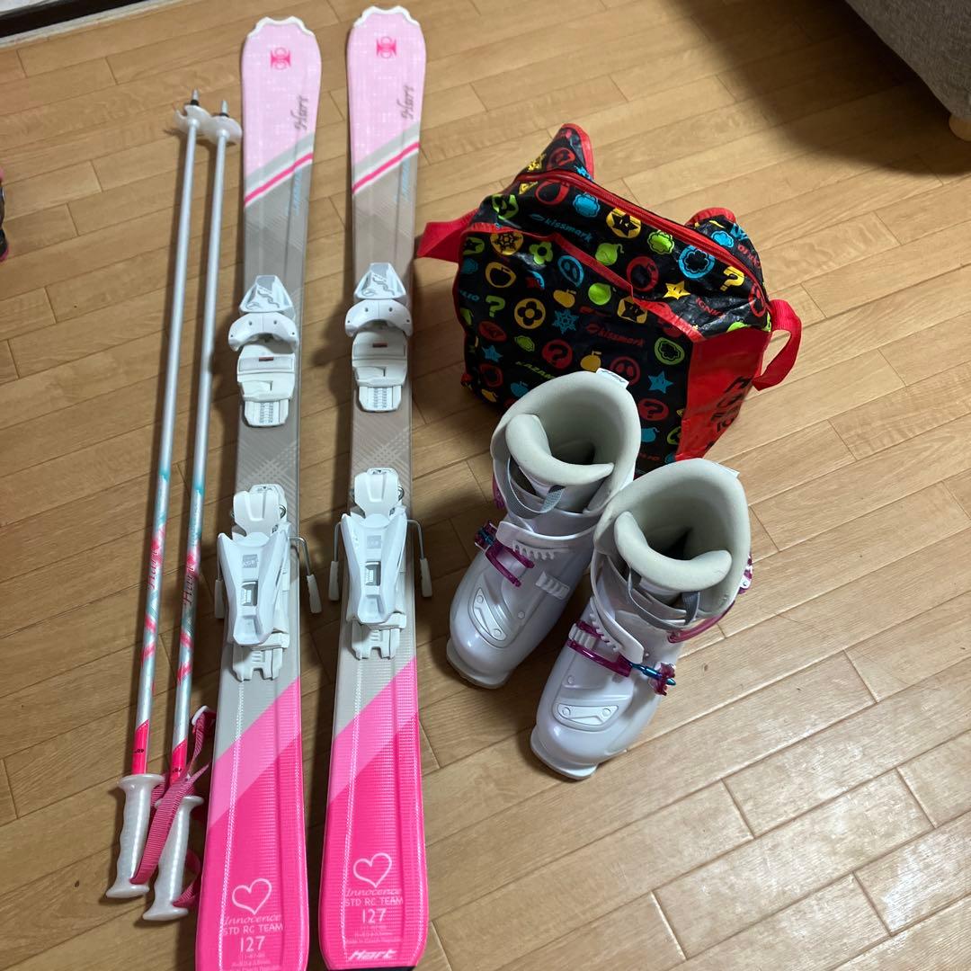 ジュニア　　Hart スキー 一式　セット　127センチ　ブーツ23cm 女子