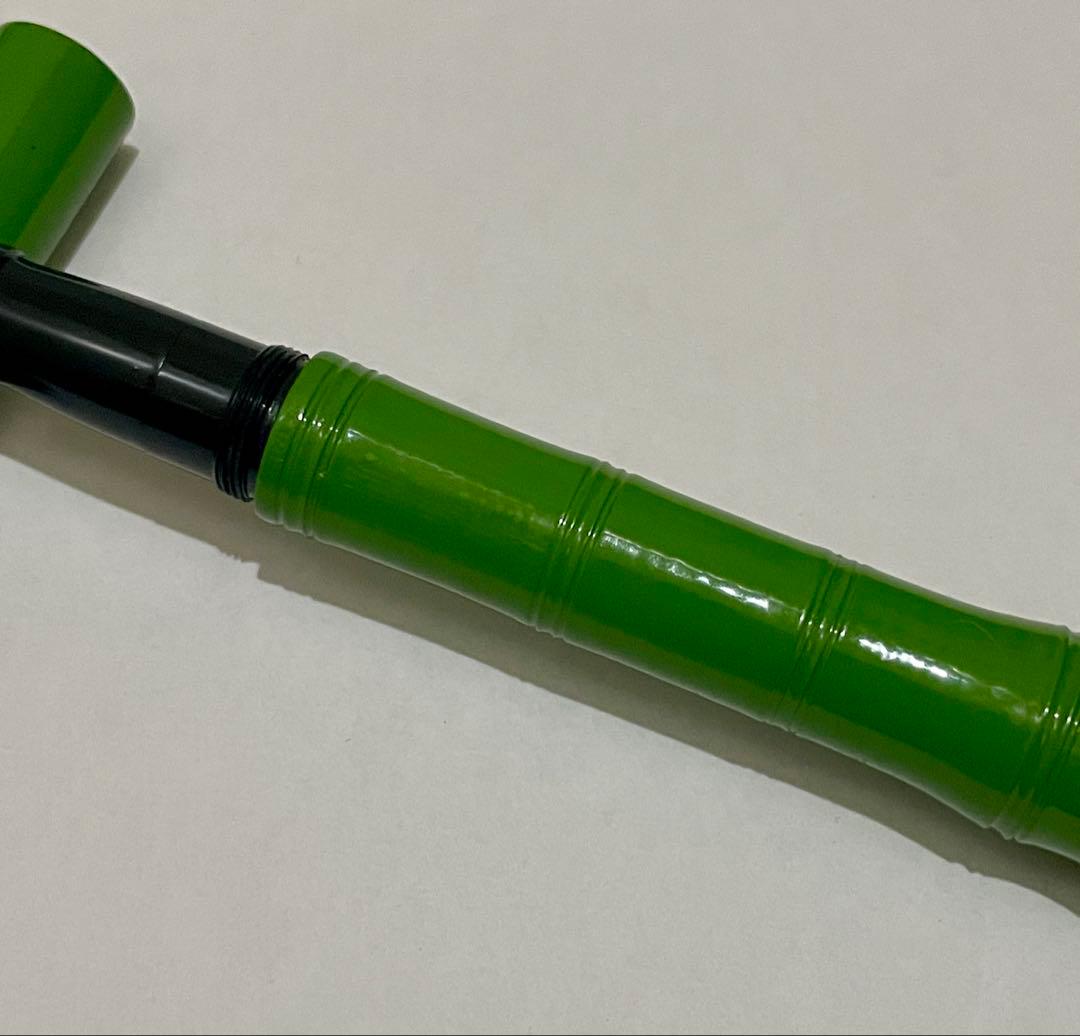 万年筆　大橋堂　植原栄一　エボナイト　ペン先21K 漆　竹型