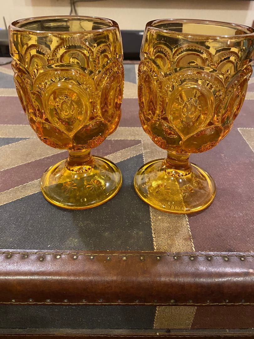 バーベキュー・調理用品 Vintage Amber Moon and Stars Goblets