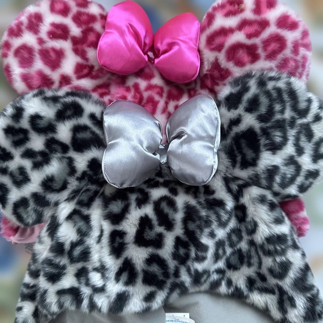 ミニーマウス風レオパード柄ファンキャップ