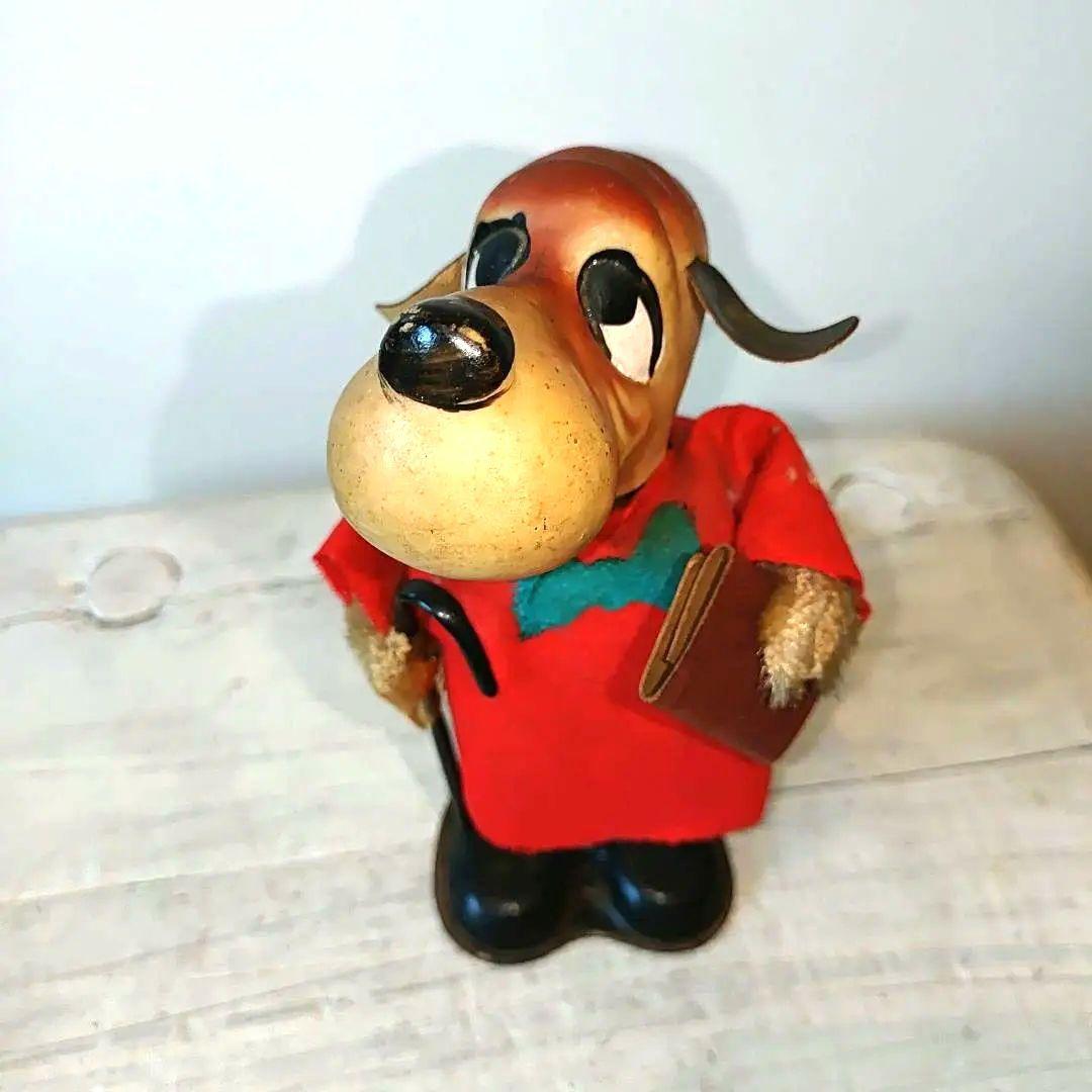 ヴィンテージ ブリキゼンマイ玩具 昭和レトロブリキ玩具赤い服の犬